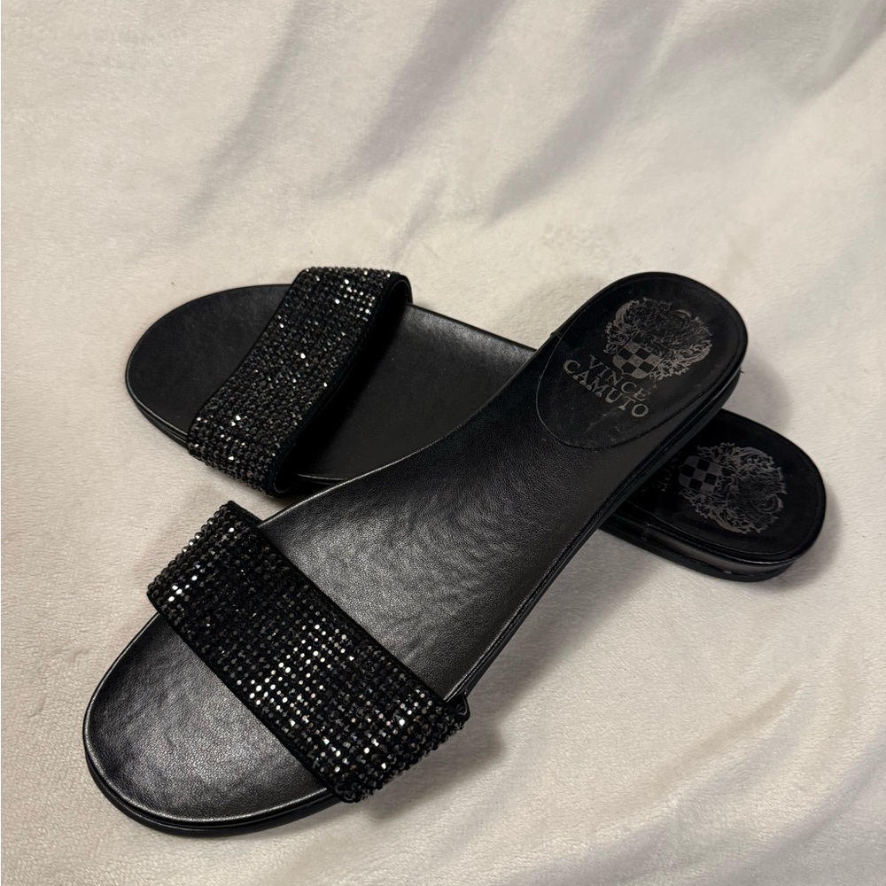Vince Camuto Black Embellished Sandals - Picture 2 of 5